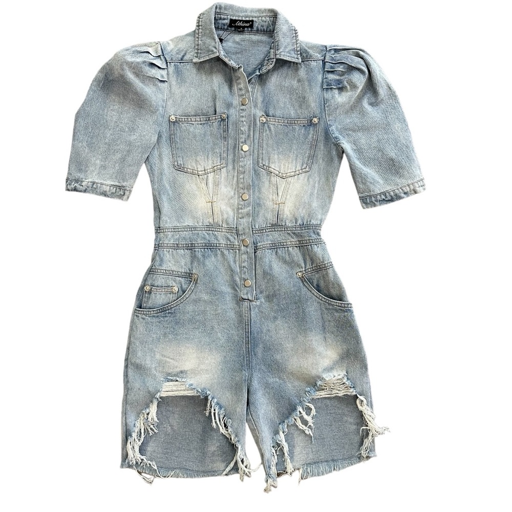Athina Denim Romper